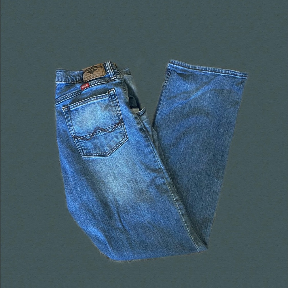 Blue wash wrangler jeans